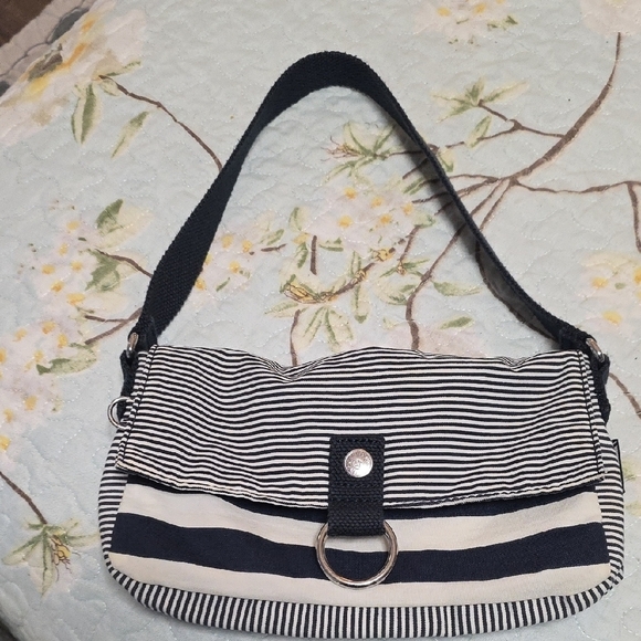 Kipling Navy and White Striped Shoulder Bag - Picture 6 of 11